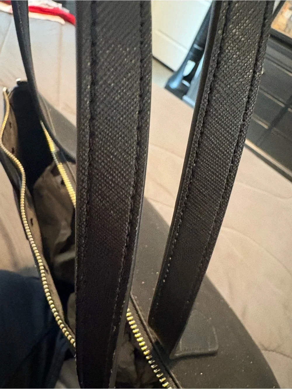 Bag-Kate Spade Black Glitter Tote - pack back Sparkle